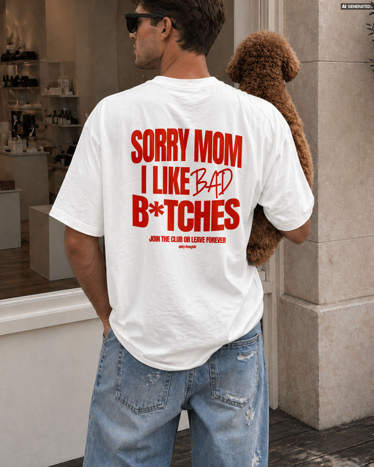 Heavy Oversized Tee - Sorry Mom I Like Bad Bitches