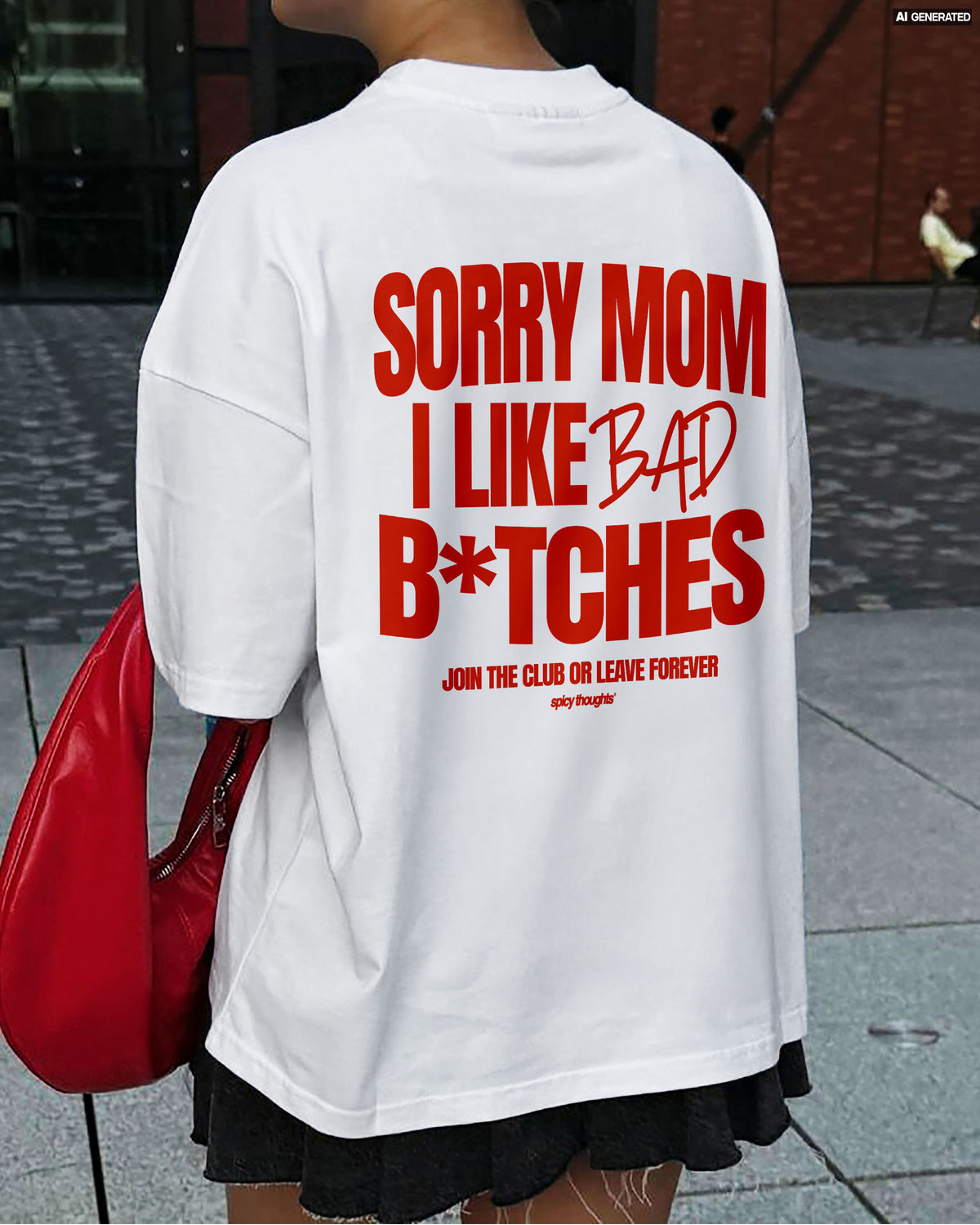 Heavy Oversized Tee - Sorry Mom I Like Bad Bitches