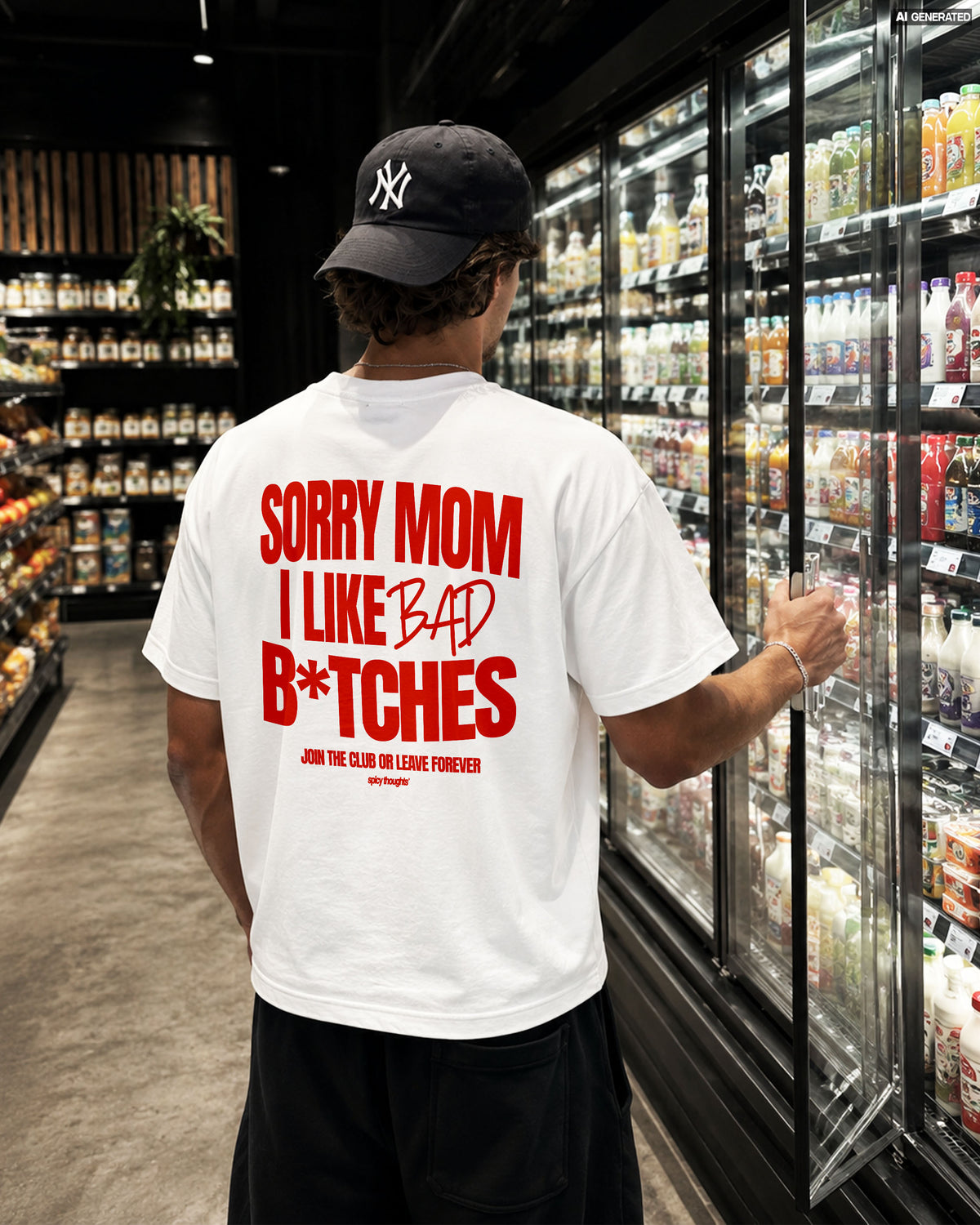 Heavy Oversized Tee - Sorry Mom I Like Bad Bitches