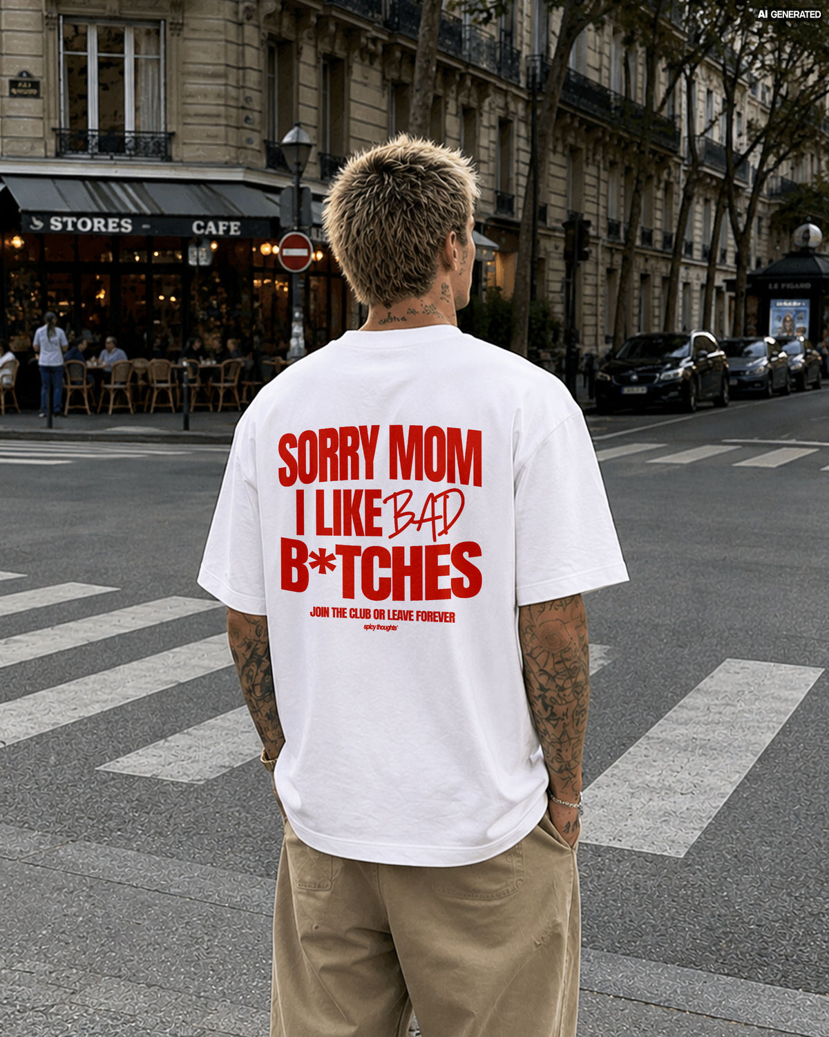 Heavy Oversized Tee - Sorry Mom I Like Bad Bitches