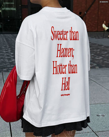 Heavy Oversized Tee - Sweeter Than Heaven, Hotter Than Hell