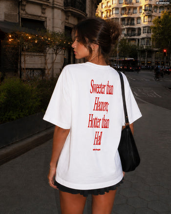 Heavy Oversized Tee - Sweeter Than Heaven, Hotter Than Hell