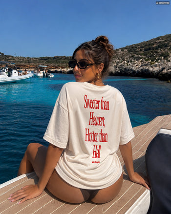 Heavy Oversized Tee - Sweeter Than Heaven, Hotter Than Hell