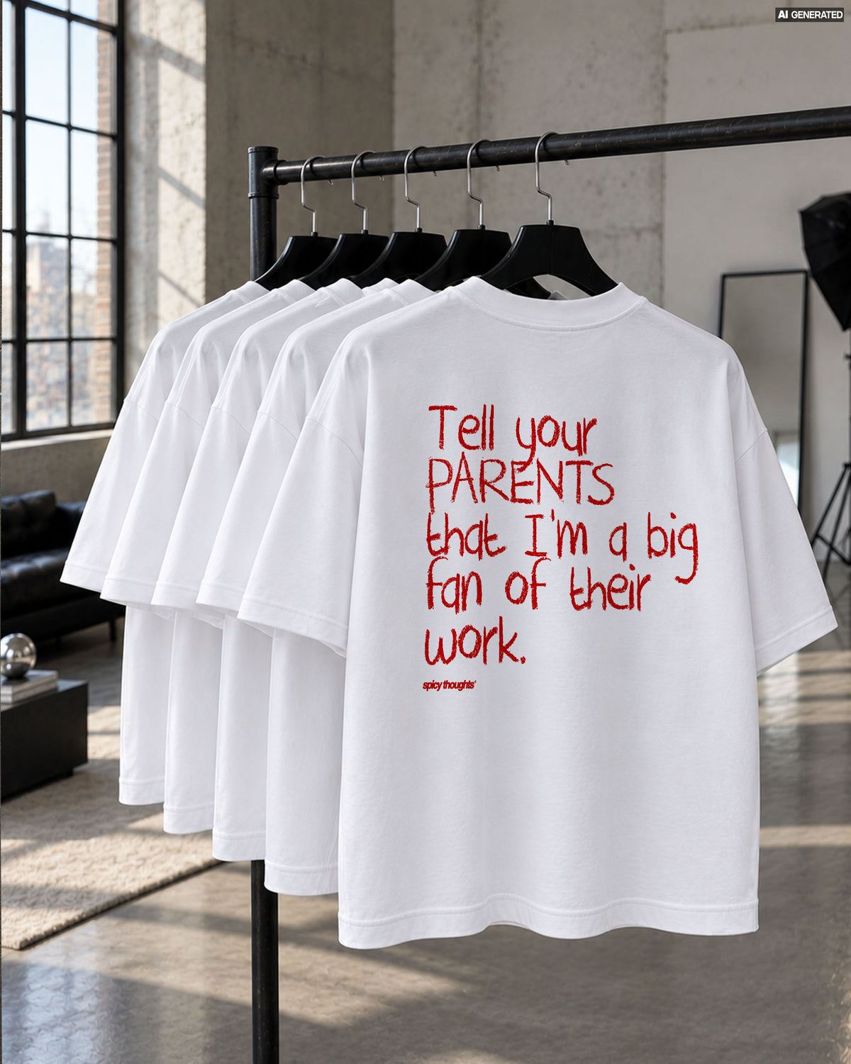 Heavy Oversized Tee - Tell your parents that I’m a big fan of their work