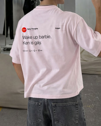 Heavy Oversized Tee - Wake Up Barbie "Feed"