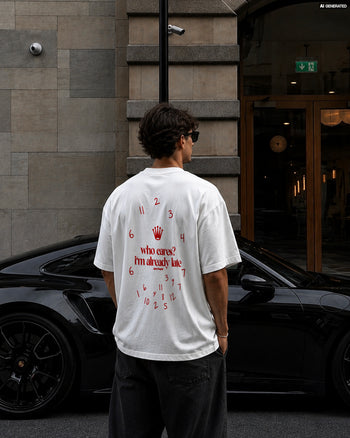 Heavy Oversized Tee - Who Cares? I’m Already Late.
