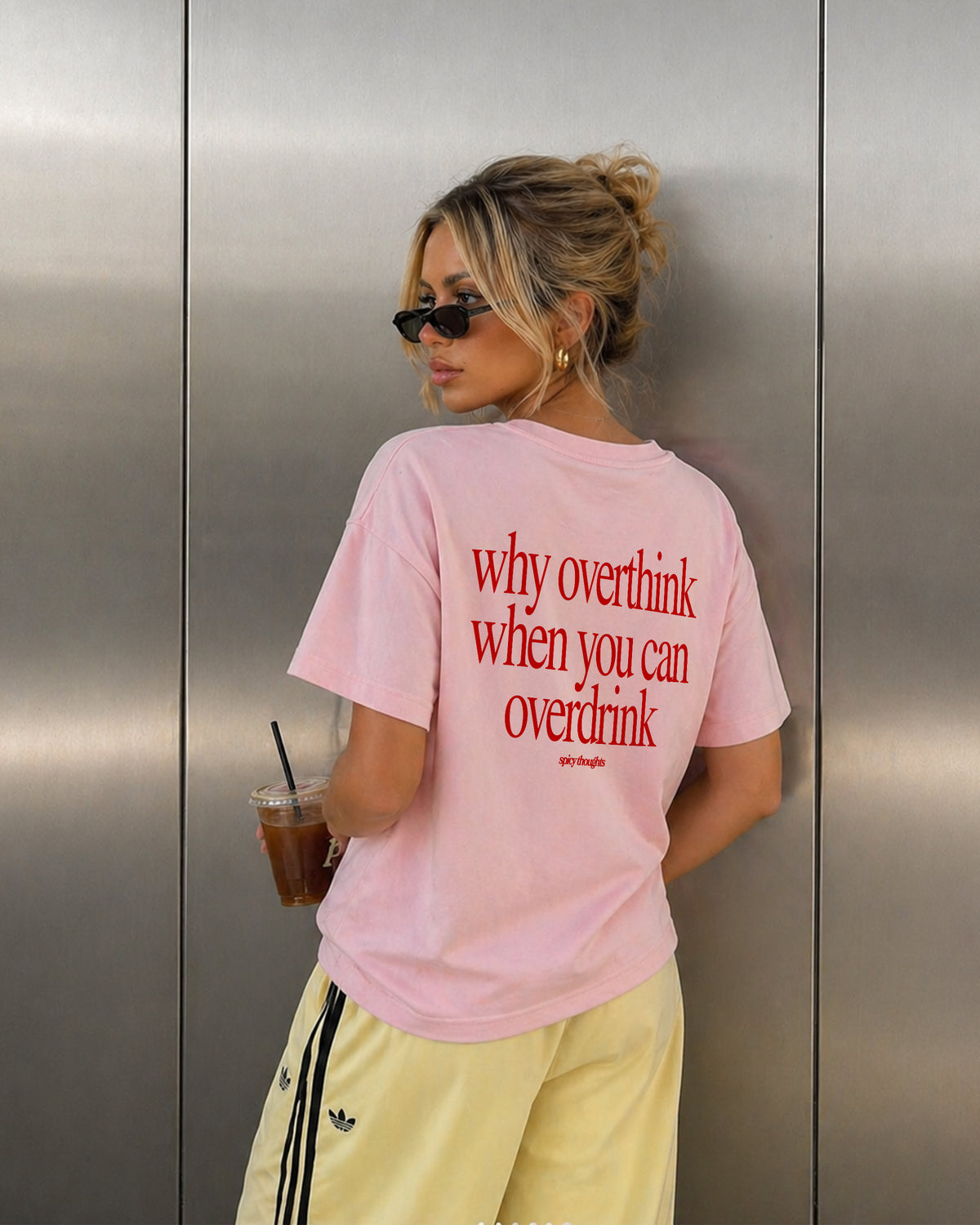 Heavy Oversized Tee - Why Overthink When You Can Overdrink