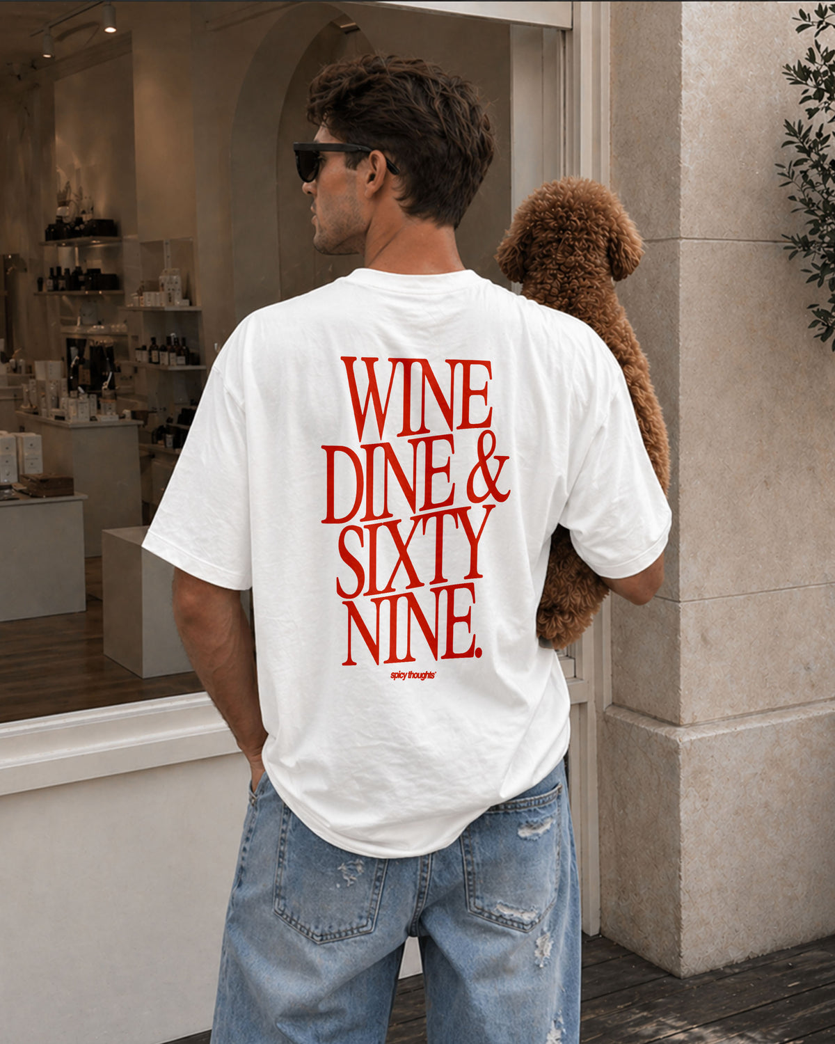 Heavy Oversized Tee - Wine Dine & Sixty Nine