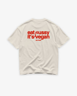 Heavy Oversized Tee - Eat P*ssy It's Vegan
