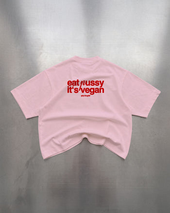 Heavy Oversized Tee - Eat P*ssy It's Vegan