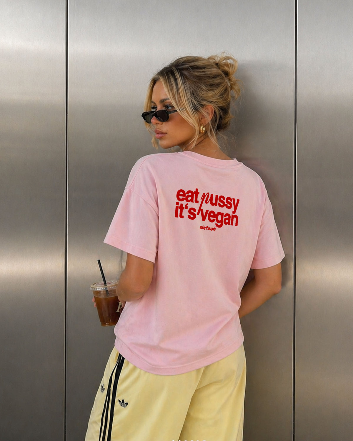 Heavy Oversized Tee - Eat P*ssy It's Vegan