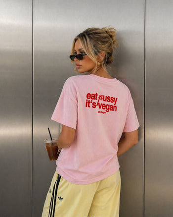 Heavy Oversized Tee - Eat P*ssy It's Vegan