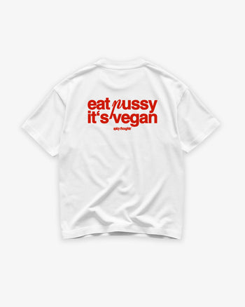 Heavy Oversized Tee - Eat P*ssy It's Vegan