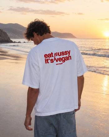 Heavy Oversized Tee - Eat P*ssy It's Vegan
