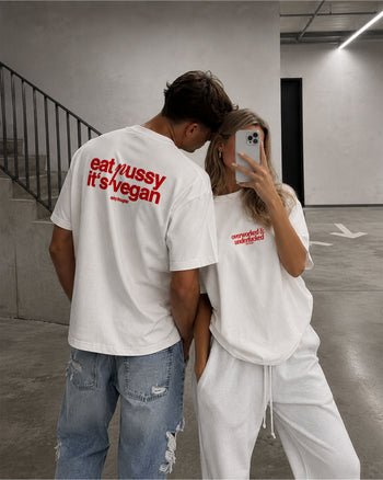 Heavy Oversized Tee - Eat P*ssy It's Vegan