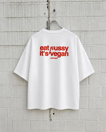 Heavy Oversized Tee - Eat P*ssy It's Vegan