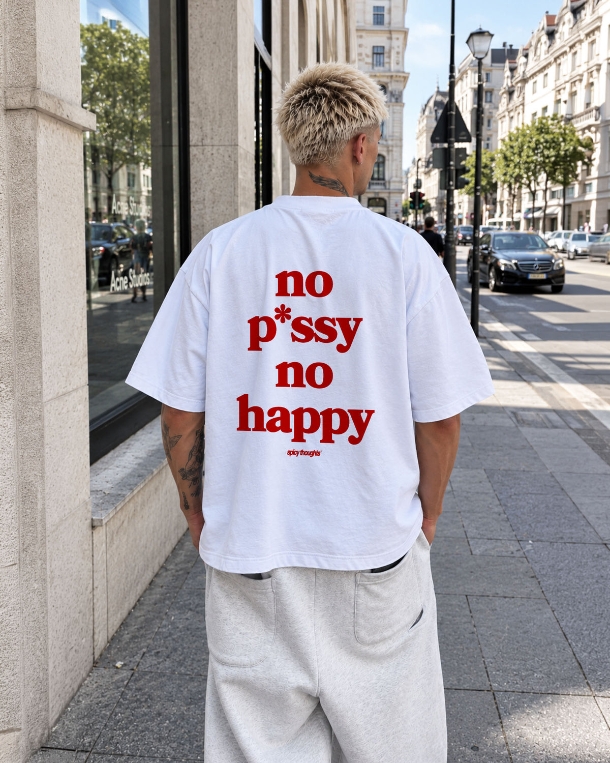 Heavy Oversized Tee - No pussy. No happy