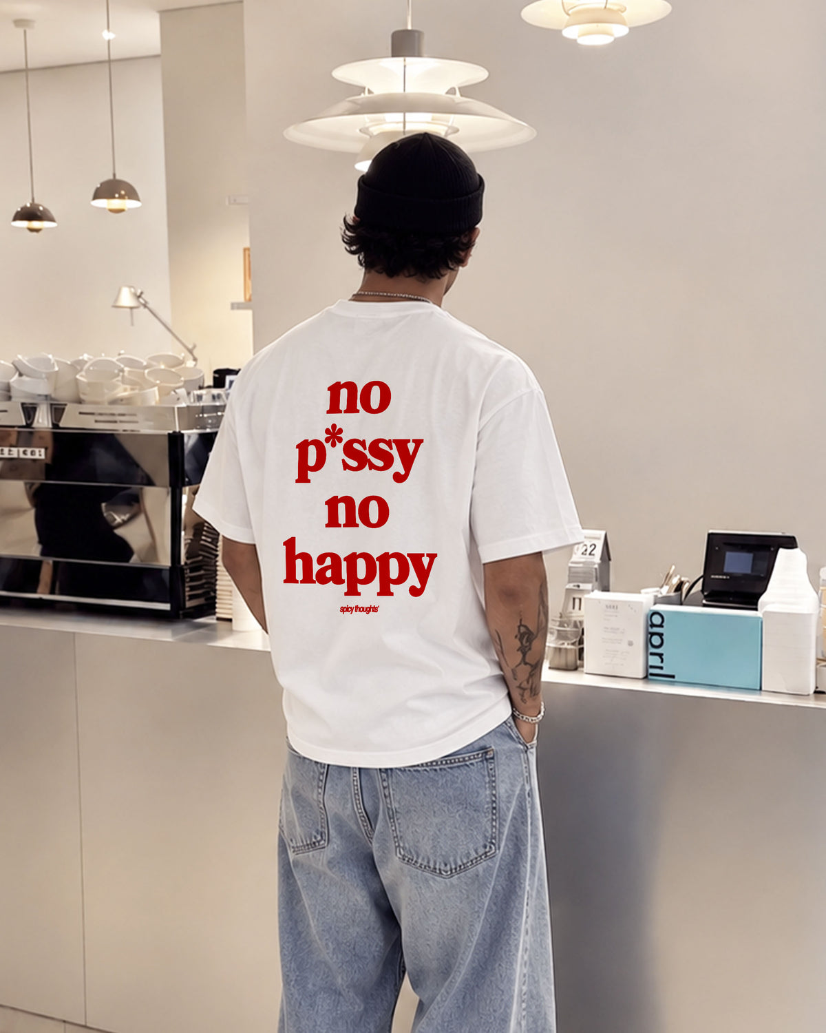 Heavy Oversized Tee - No pussy. No happy