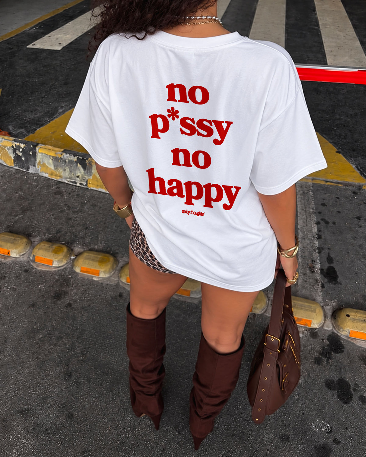 Heavy Oversized Tee - No pussy. No happy