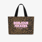 Premium Tote Bag Leopard - Bonjour Fuckers PINK