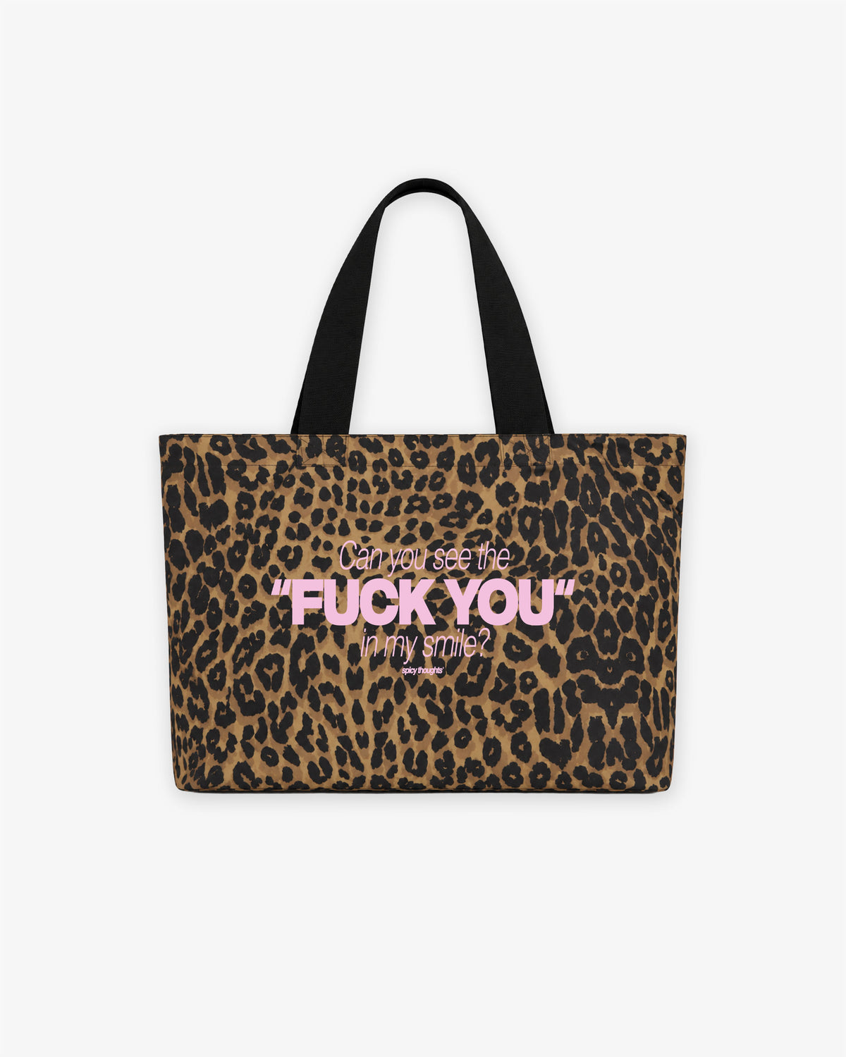 Premium Tote Bag Leopard - Can You See The Fuck You In My Smile PINK