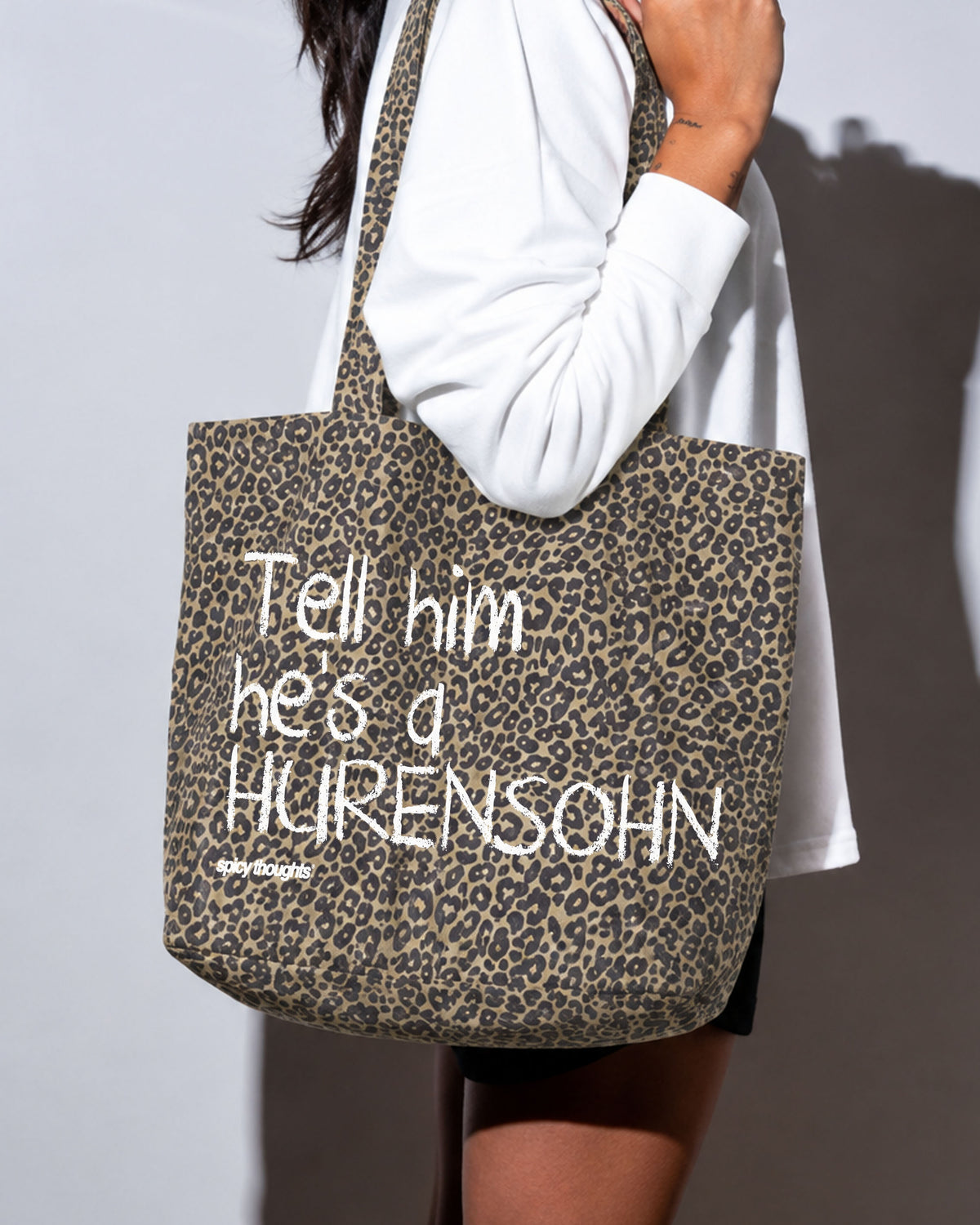 Tote Bag Leopard - Tell Him He’s A Hurensohn