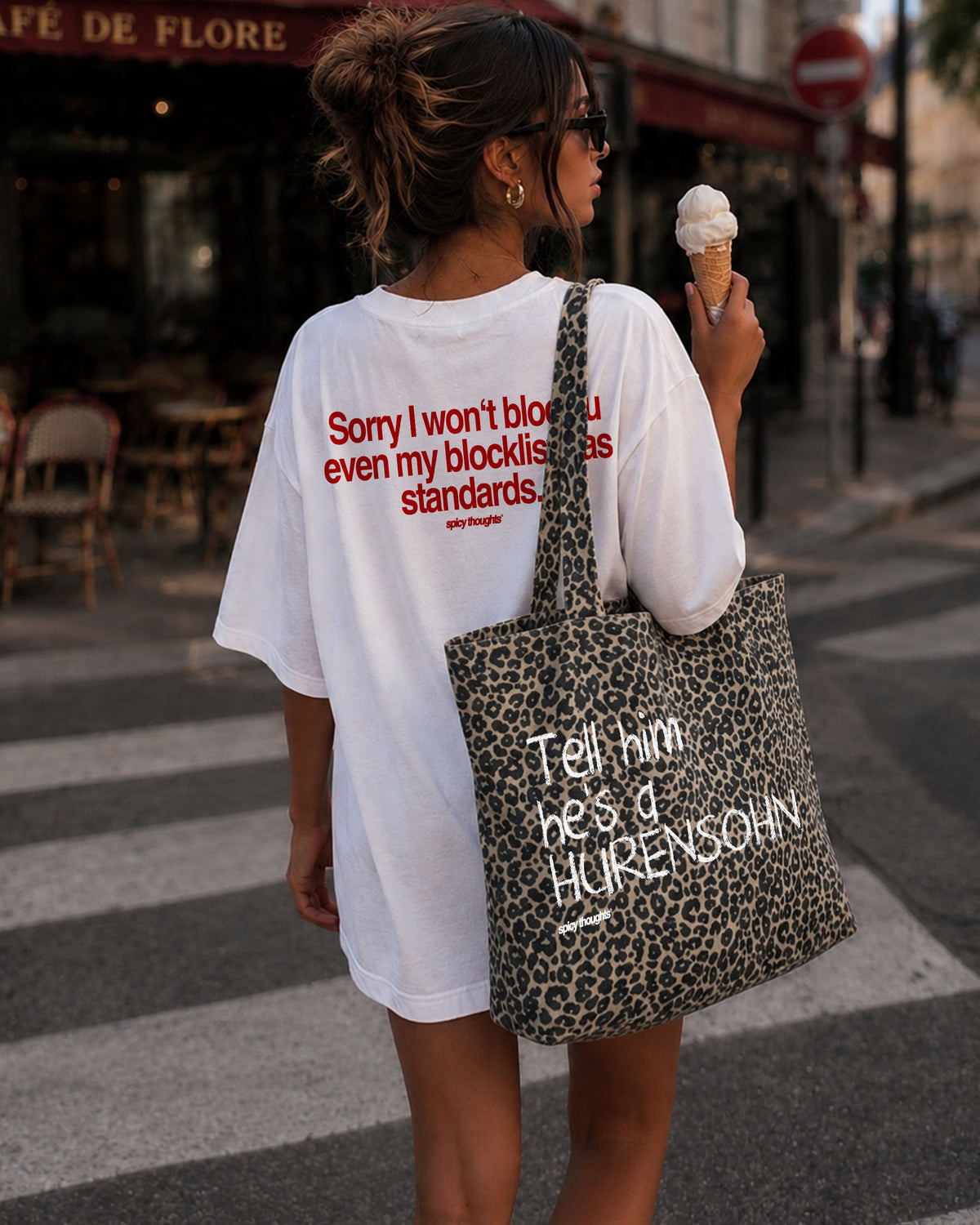 Tote Bag Leopard - Tell Him He’s A Hurensohn
