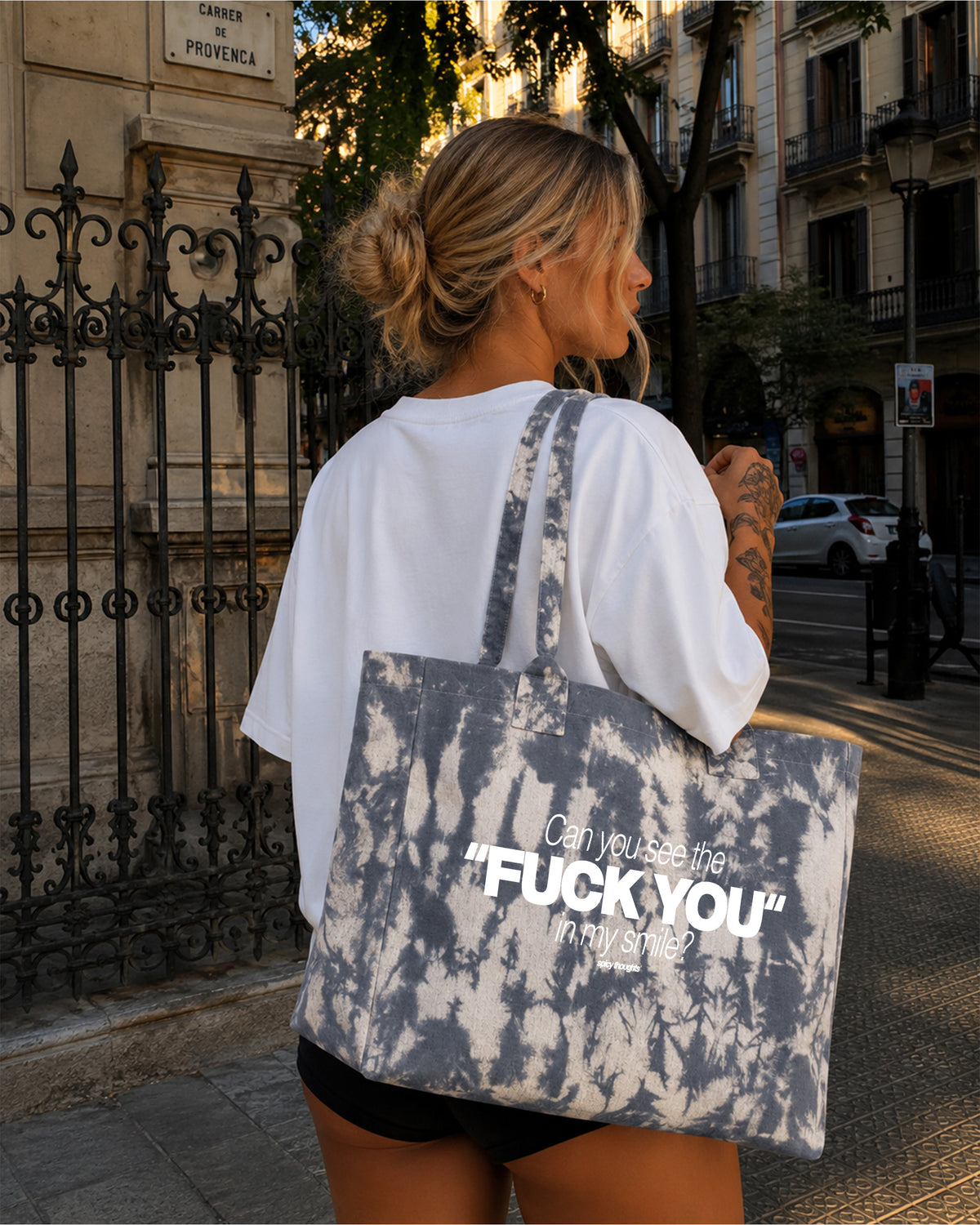 Tote Bag Tie-Dye - Can You See The Fuck You In My Smile