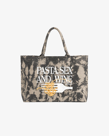 Tote Bag Tie-Dye - Pasta, Sex and Wine