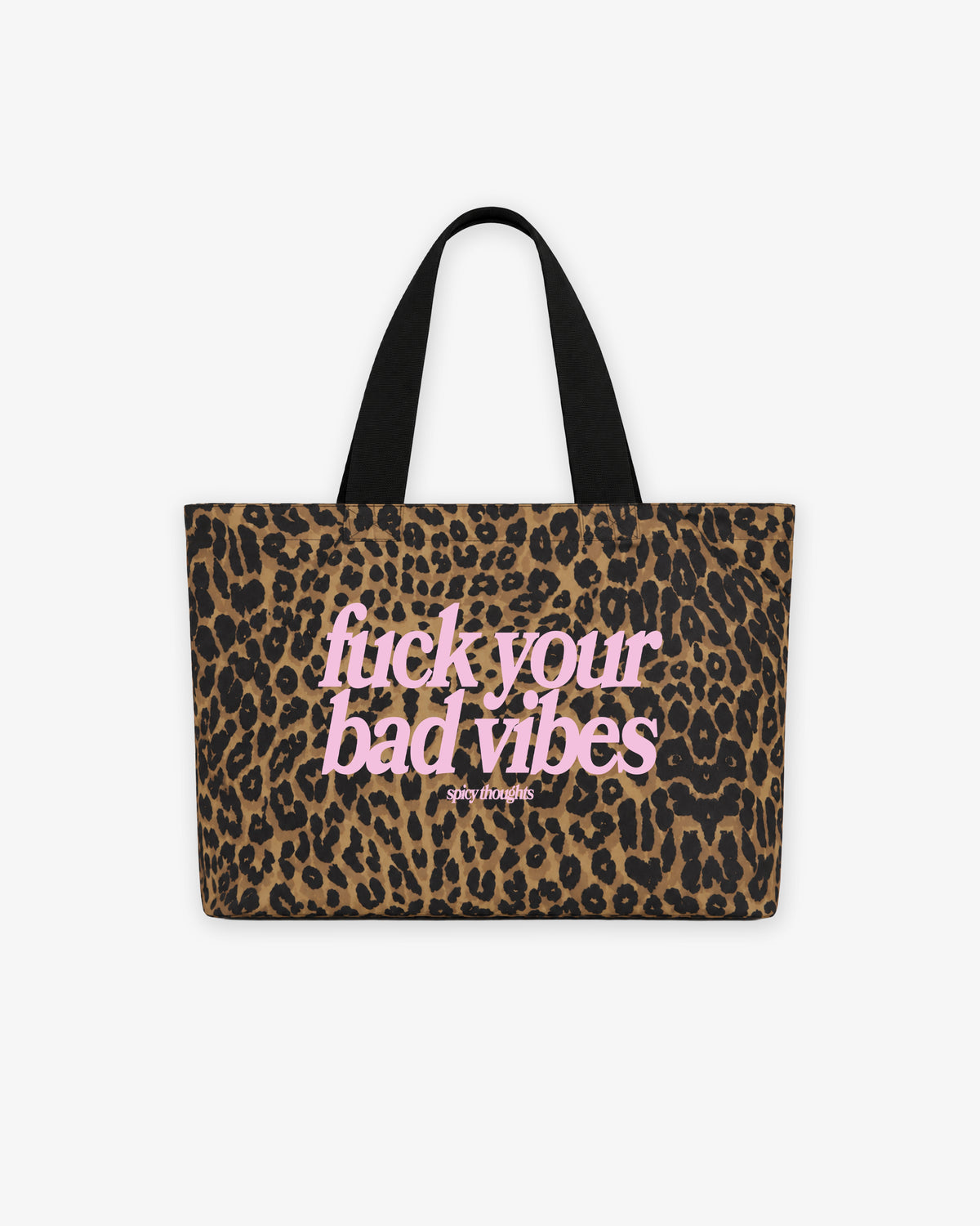 Premium Tote Bag Leopard - Fuck Your Bad Vibes