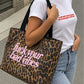 Premium Tote Bag Leopard - Fuck Your Bad Vibes