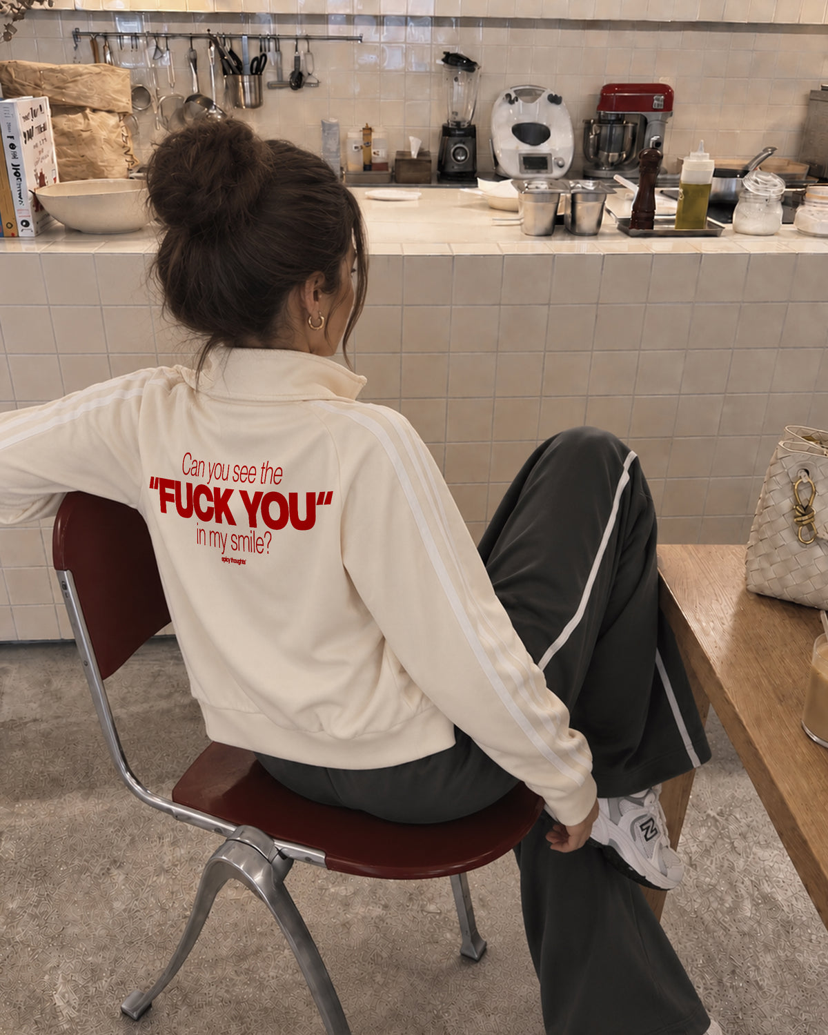 Track Jacket Stripe Girls - Can you see the “Fuck You” in my smile