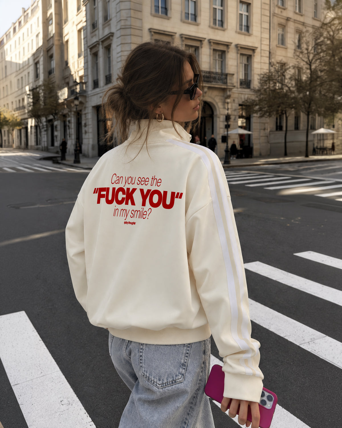 Track Jacket Stripe Girls - Can you see the “Fuck You” in my smile