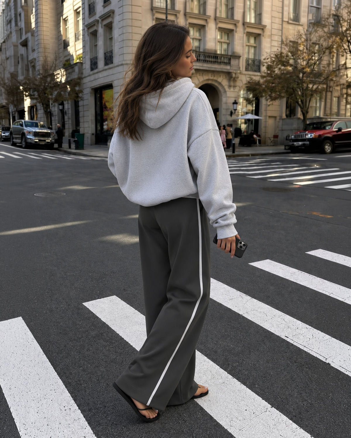 Wide Leg Track Pants Side Stripe