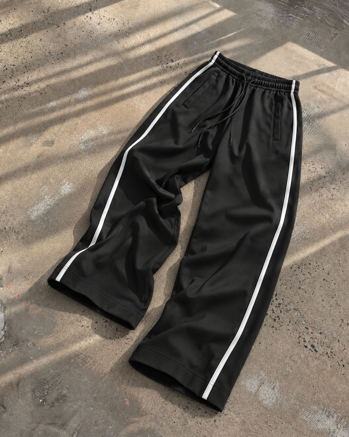 Wide Leg Track Pants Side Stripe