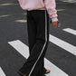 Wide Leg Track Pants Side Stripe