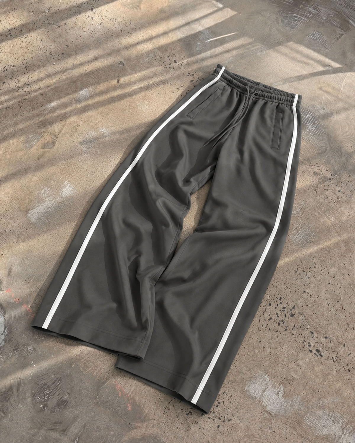Wide Leg Track Pants Side Stripe