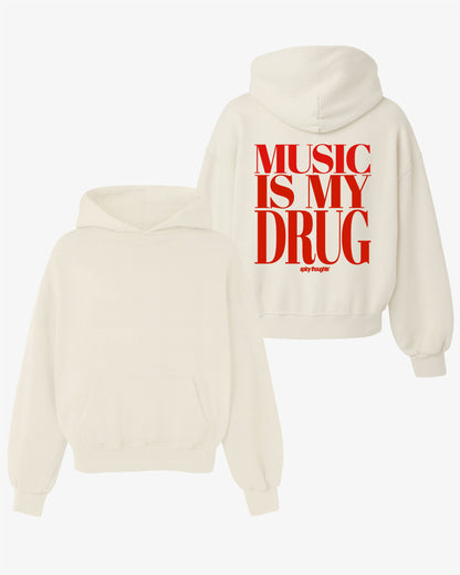 Oversized Hoodie Black - Music is my Drug