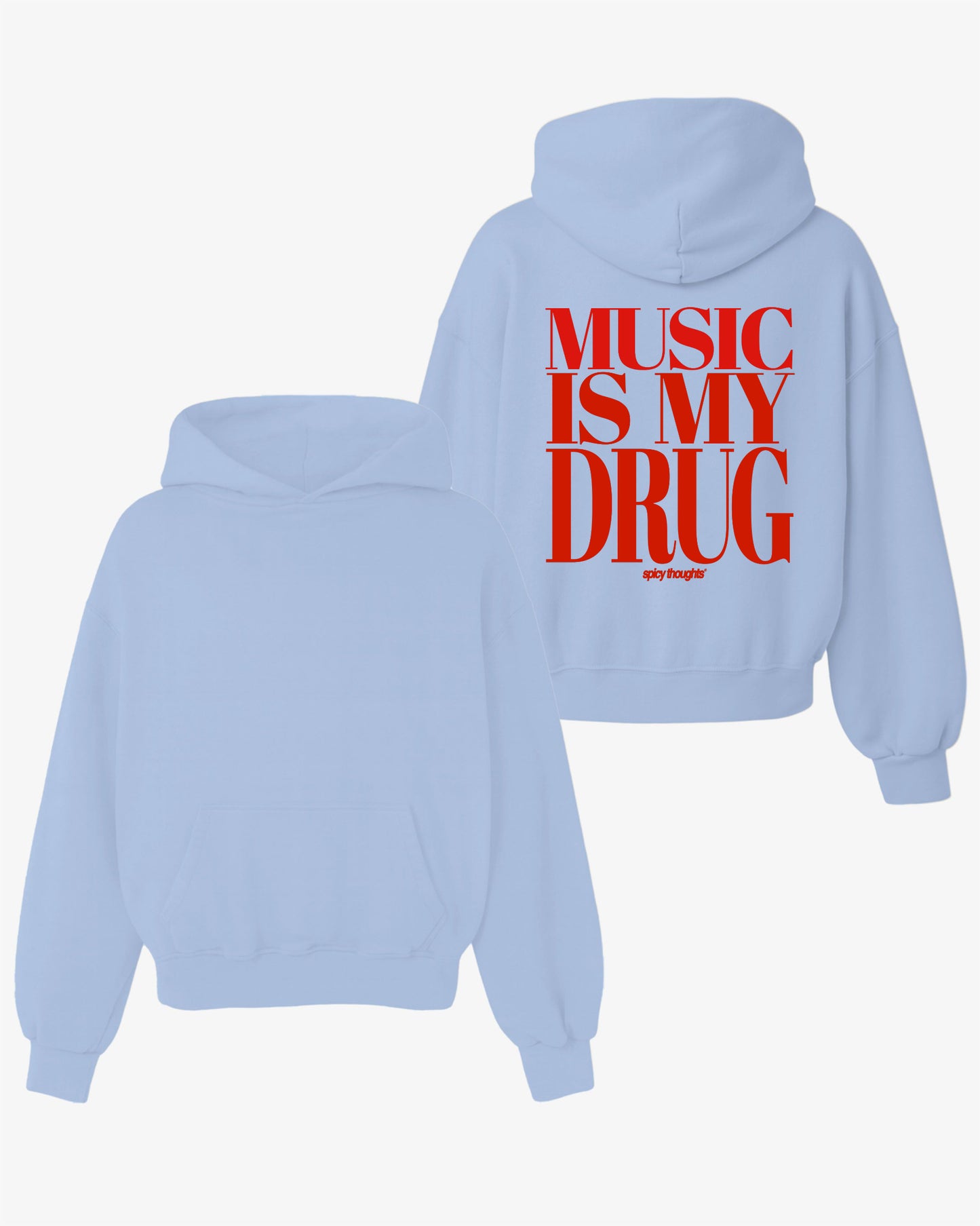 Oversized Hoodie Black - Music is my Drug