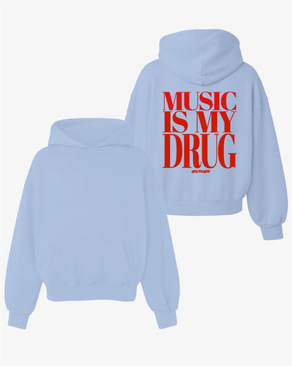 Oversized Hoodie Black - Music is my Drug