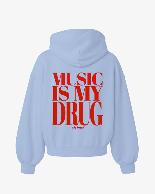 Oversized Hoodie Black - Music is my Drug