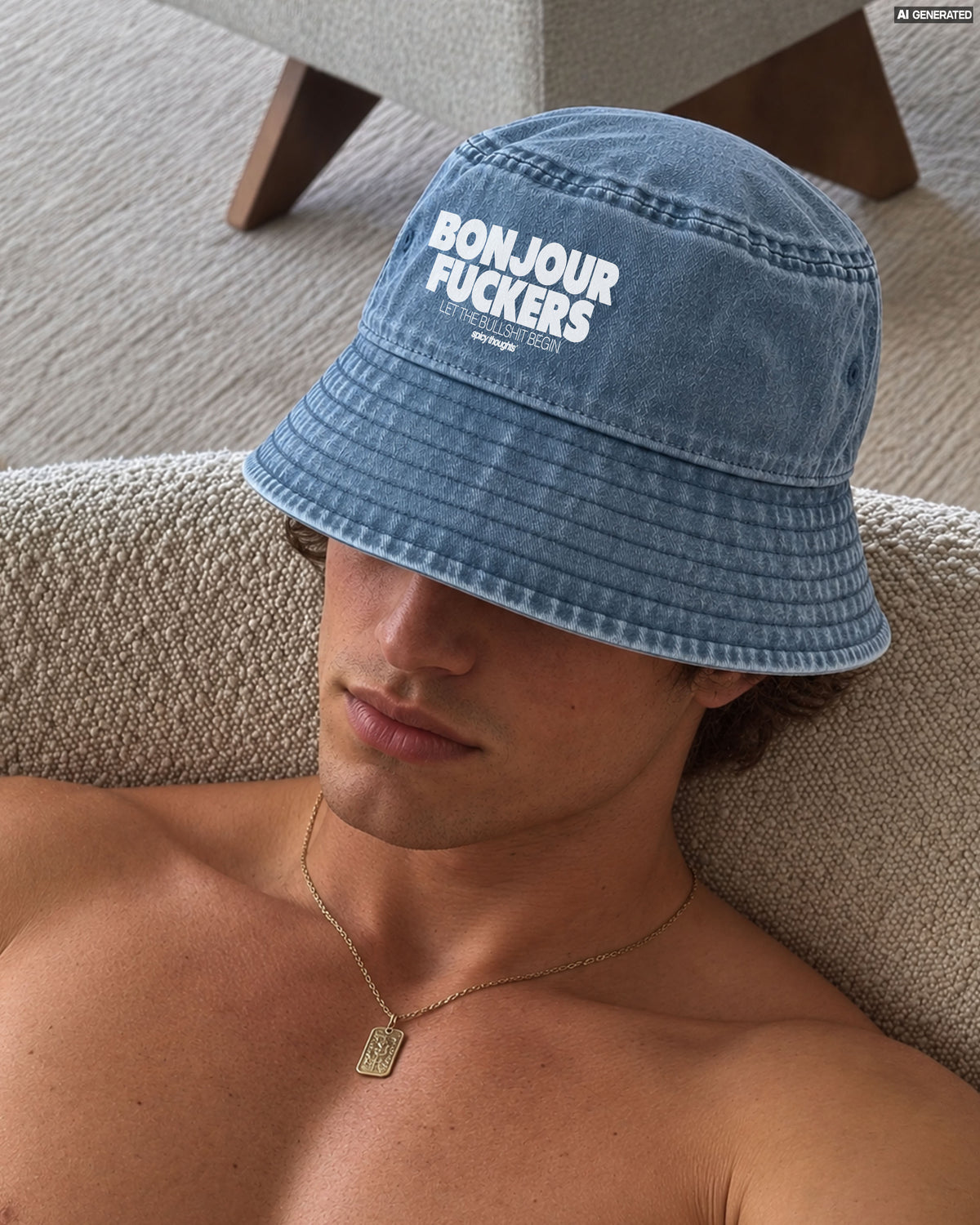 Bucket Hat Washed - Bonjour Fuckers