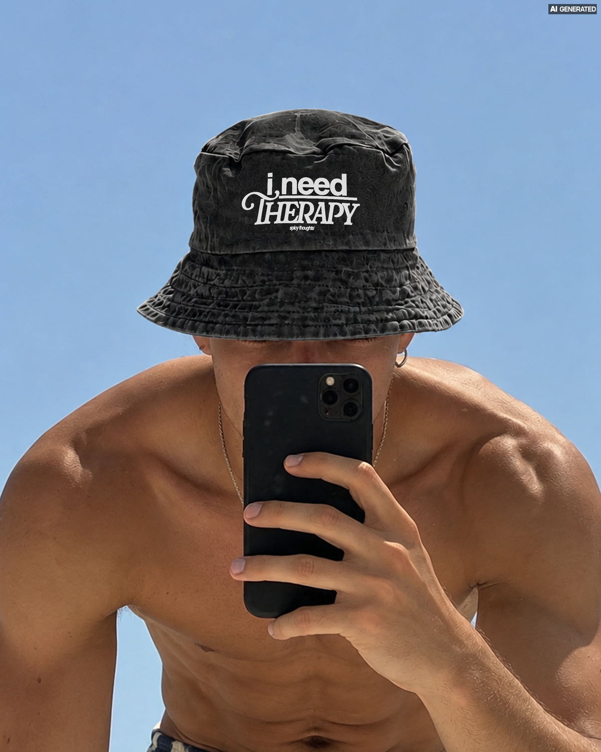 Bucket Hat Washed - I Need Therapy