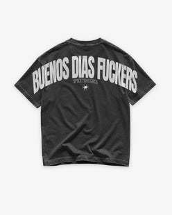 Heavy Oversized Tee Washed - Buenos Dias Fuckers Back Arch
