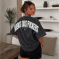 Heavy Oversized Tee Washed - Buenos Dias Fuckers Back Arch