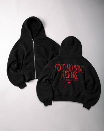 Oversized Zip Hoodie - Good Morning Fuckers