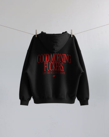 Oversized Zip Hoodie - Good Morning Fuckers