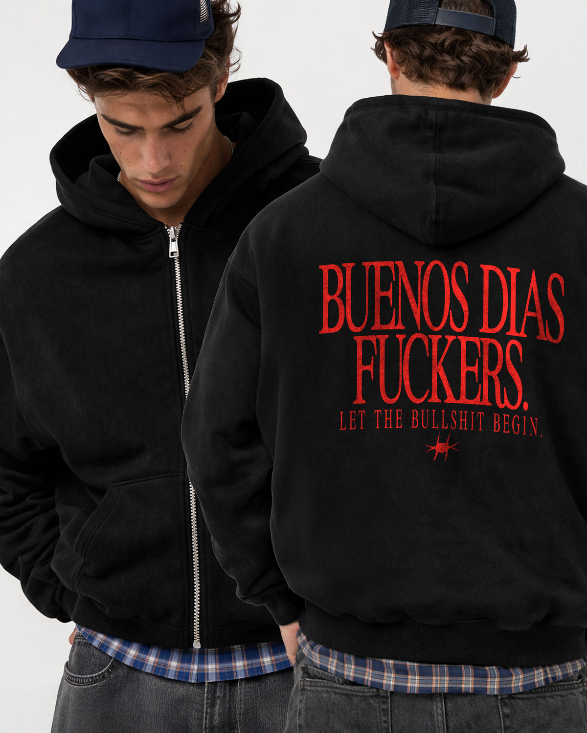 Oversized Zip Hoodie - Buenos Días Fuckers
