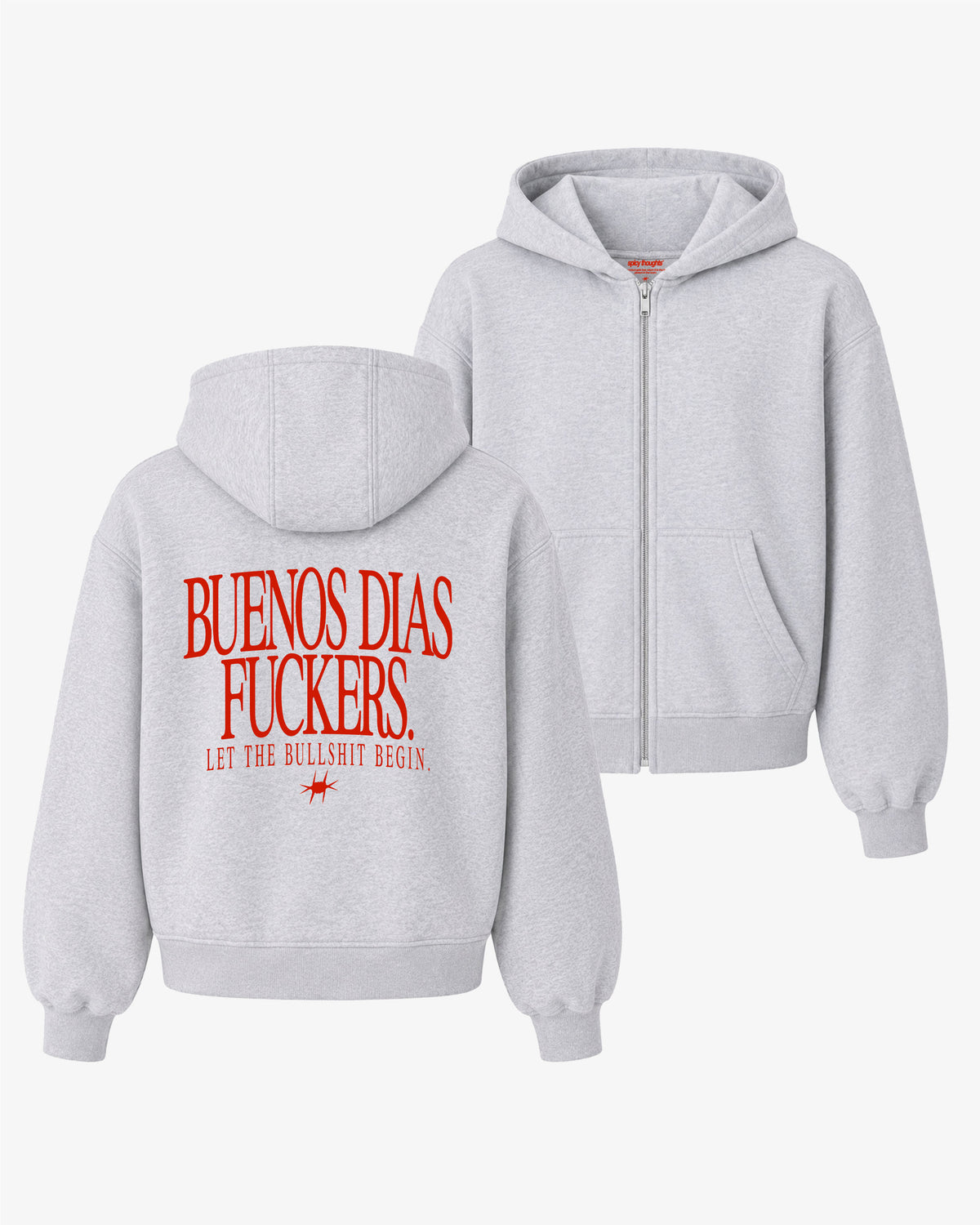 Oversized Zip Hoodie - Buenos Días Fuckers