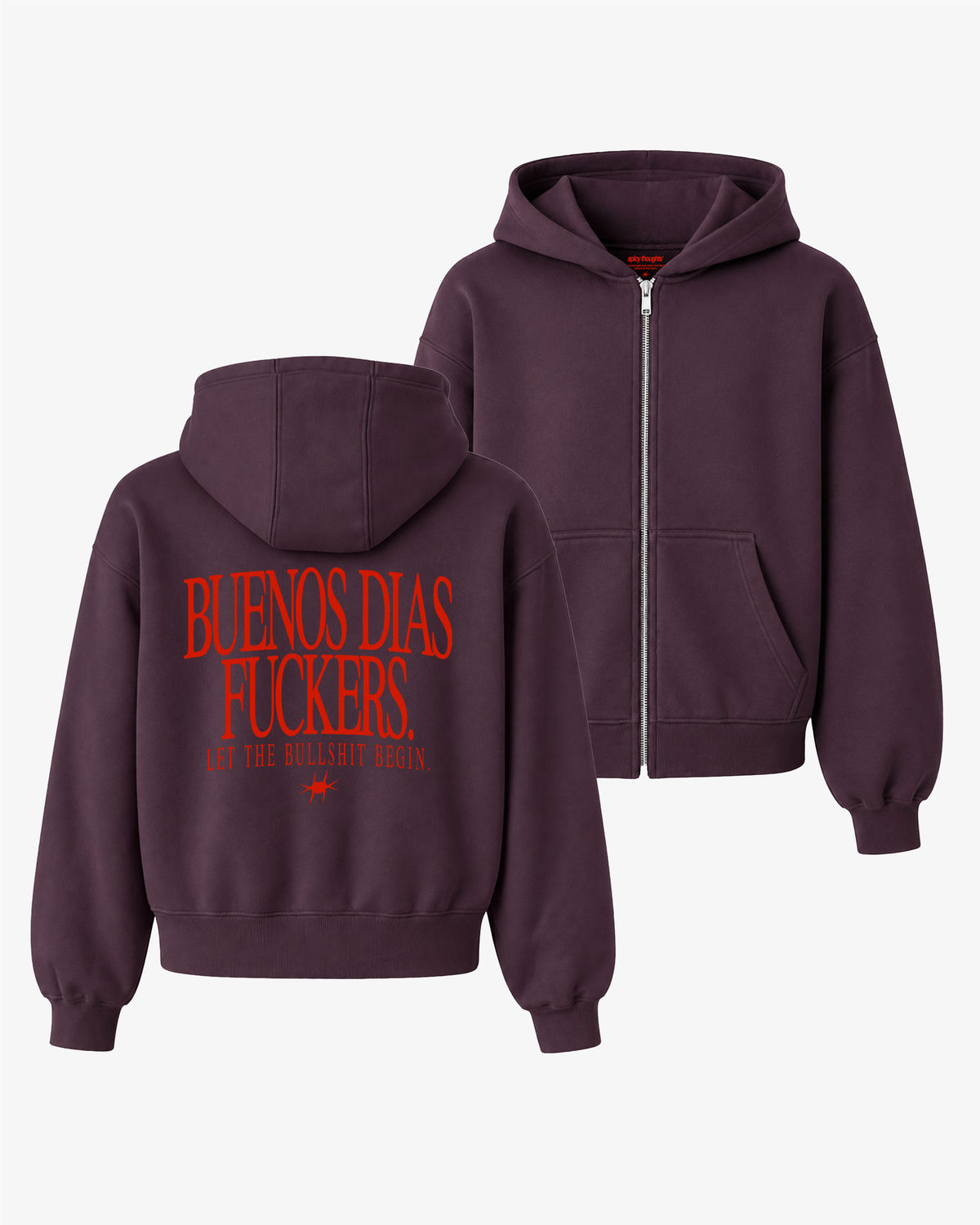 Oversized Zip Hoodie - Buenos Días Fuckers